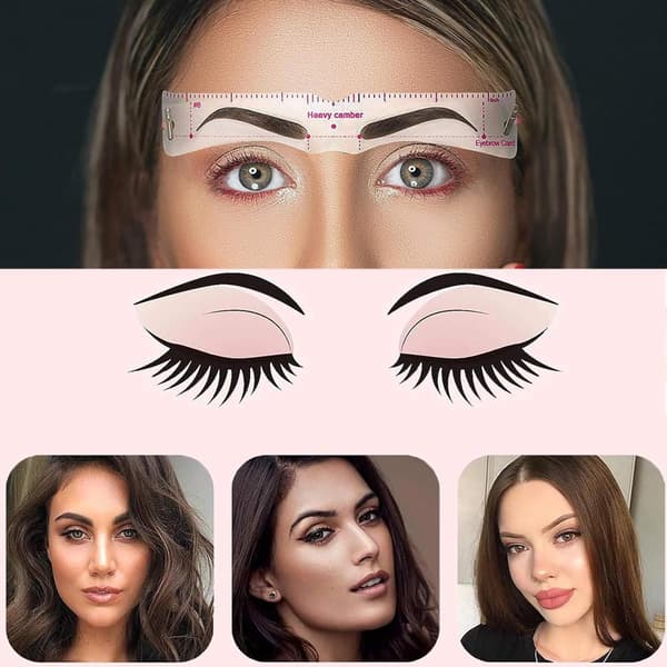 Genanvendelige øjenbrynsskabeloner til 3 minutters makeup, velegnet til kvinders makeup, tegning af bryn
