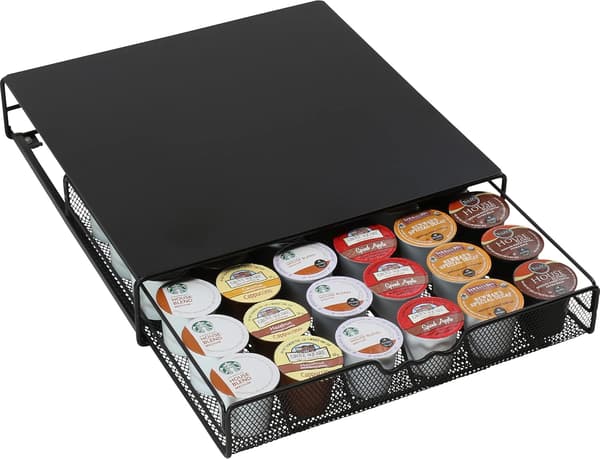 Holder Skuffe til Opbevaring af 36 Kaffepuder, Sort