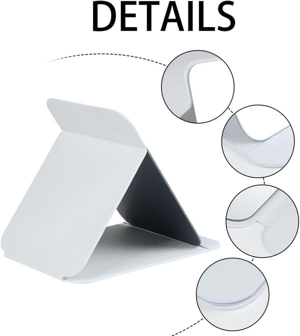 Makeupspejl, bærbart foldespejl, desktop ultra-high definition multi-vinkel foldbart PU, foldbart, 26 x 18 cm, hvid white