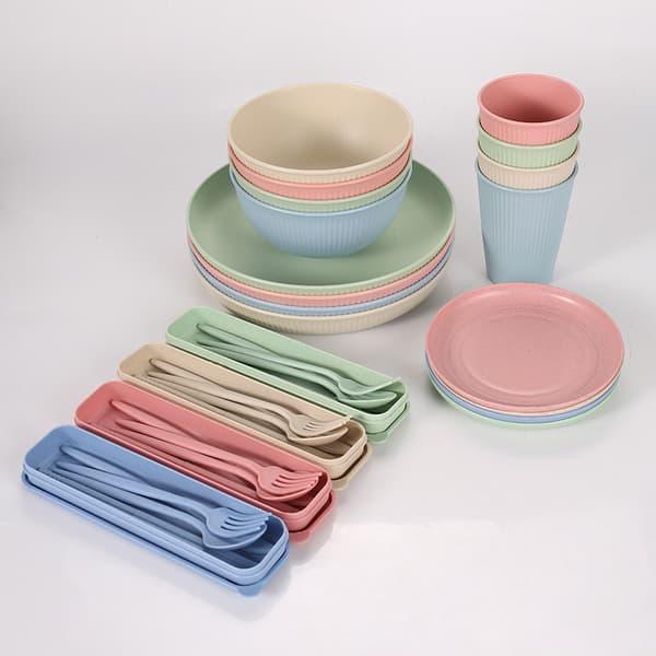 Plastservisset, 20 delar, Okrossbart, BPA-fritt