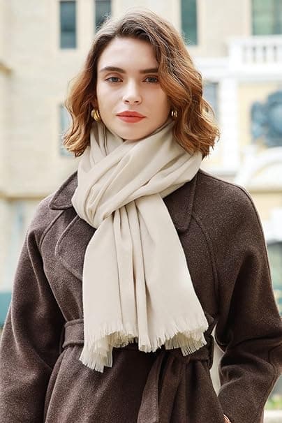 Pashmina Shawl Wraps til Kvinder Tørklæde til Bryllup Store Vintertørklæder Bløde Shawls og Wraps til Aftenkjoler Off-white