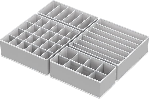 Simple Houseware Skuffeinddeling til undertøj, 4 stk., Grå