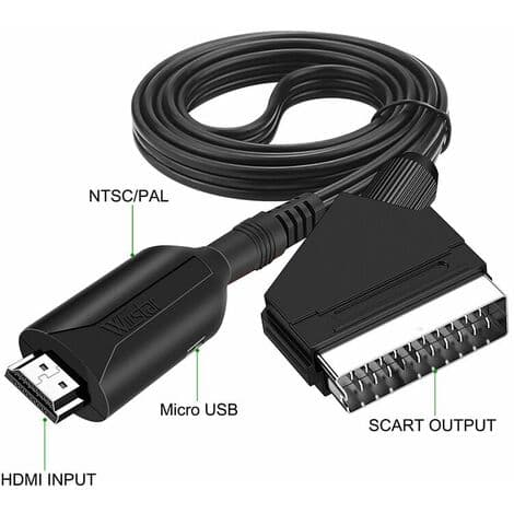 SCART til HDMI lyd-video adapter for HDTV/DVD/dekoder/PS3/PAL/NTSC