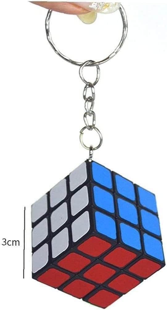 1 stk. Mini 3X3 Cube Nøglering Twist Puzzle Legetøj Bright Speed Cube
