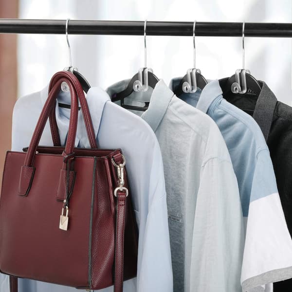 20-pak Connector Hooks til Bøjler, Transparente Stabelbare Tøjstativer med Hooks, Bøjleforlænger Clips Pladsbesparende, til Outfit Organizer