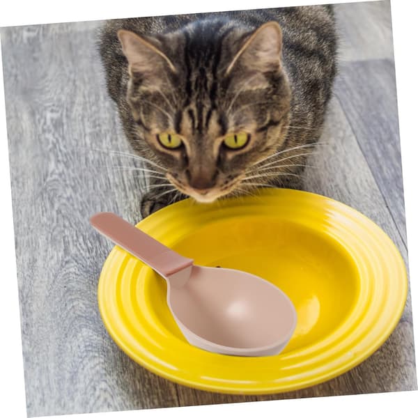 1 stk. skovl til kæledyrsfoder Ergonomisk fodringsværktøj til katte og hunde Holdbare plastikskeer til kæledyr, pink