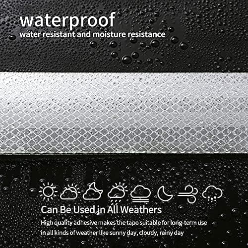 Vit reflextejp, 5 meter x 5 centimeter, vattentät reflextejp, självhäftande varningstejp
