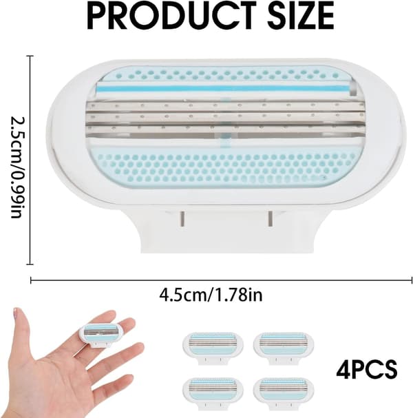 4-pack rakblad för kvinnor, 3-lagers blad, slät rakning, Comfort Edge