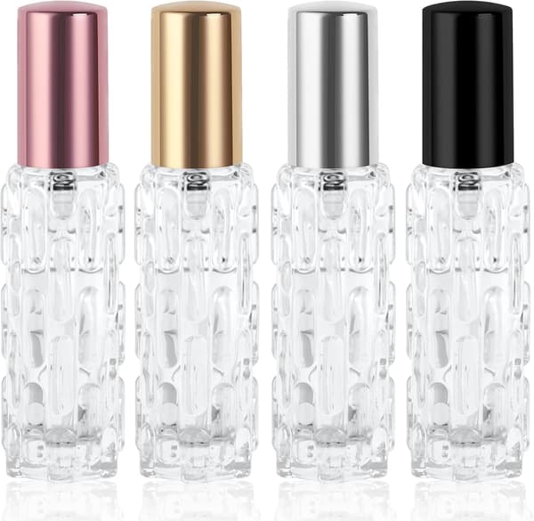 Påfyllningsbara parfymflaskor, 4 x 10 ml mini bärbara sprayflaskor, med läckagesäker design, lämpliga som present för både män och kvinnor