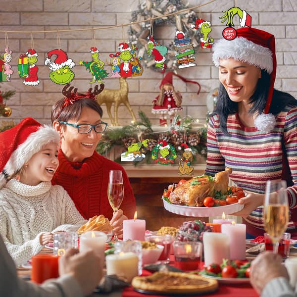 24 st julgranspynt, julgranspynt i trä för julgran, julgransdekorationer