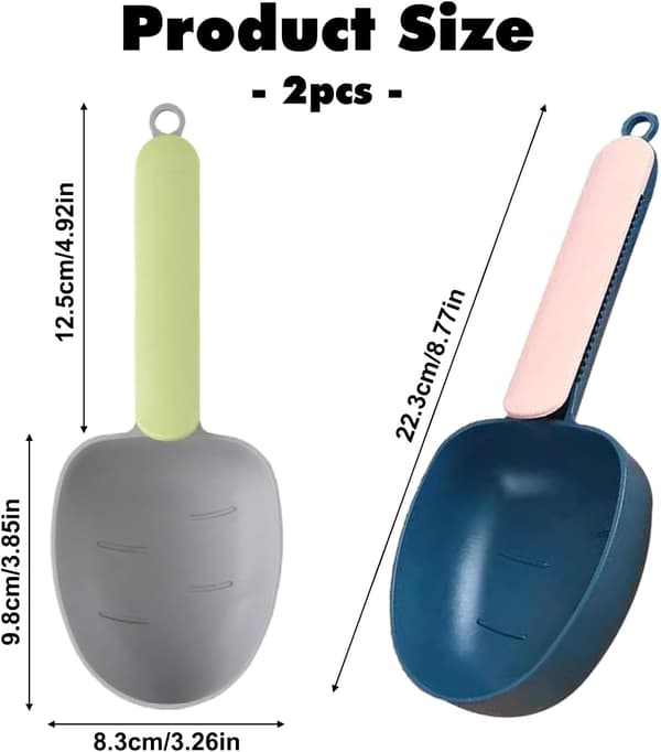 Foder Scoop til kæledyr, 1 stk. Hund Kat Foder Scoop Måleske Kattegrus Scoops Hamster Kanin Kæledyr Skovl Scoop Kæledyr Blå+Pink
