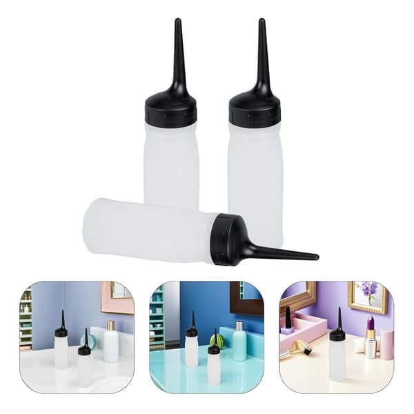 3-pack hårfärgsflaskor, klämflaskor för hårfärg, professionell frisörsapplikator, 120 ml