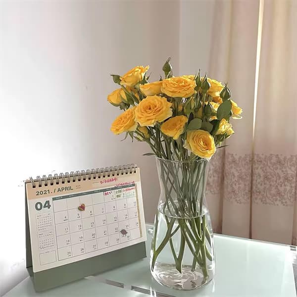 Glasvas Klar Blomvas för Vardagsrum, Hem, Kontor eller Bröllop