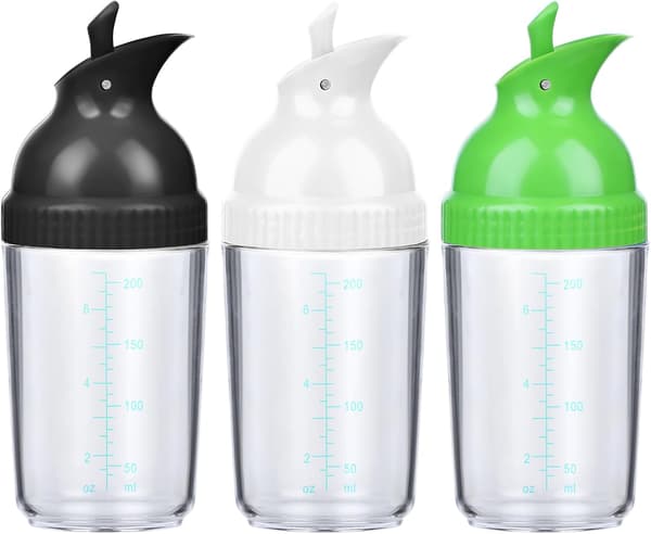 1-pack salladsdressingshaker, 7 oz dressingmixer shakerflaskor, vit