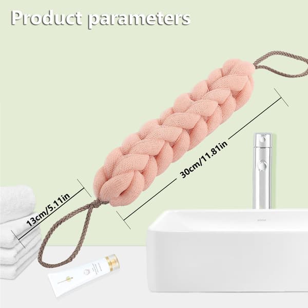Badesvamp, rygbruserbold, kropsbrusersvamp, unisex netbrusersvamp, eksfolierer og beroliger huden, 3-pak