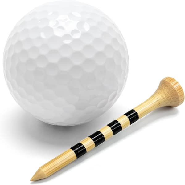 Golfpeggar i trä, 70 mm, 100-pack, robusta och hållbara; naturfärgade golfpeggar i bambu