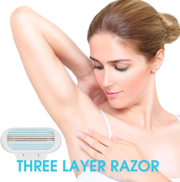 4-pack rakblad för kvinnor, 3-lagers blad, slät rakning, Comfort Edge