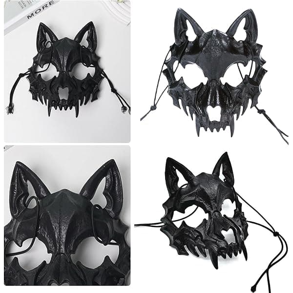 Varulvsmask halvansikte för Halloween, jul och karneval, perfekt för rollspel och kostymfester