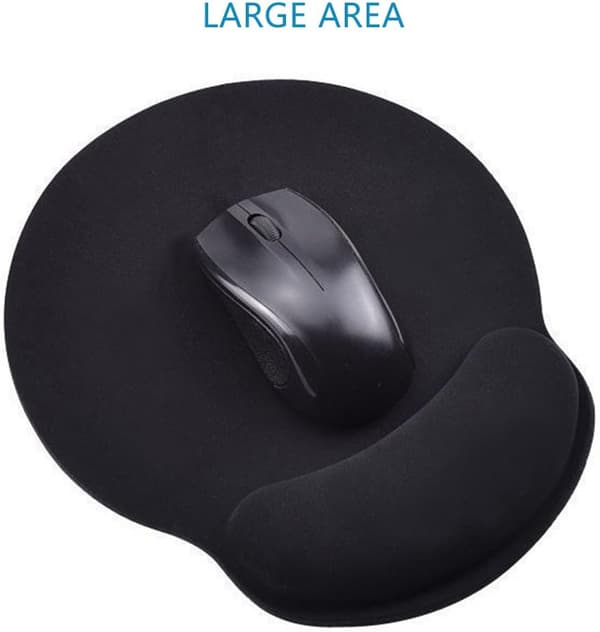 Musemåtte, Ergonomisk Memory Foam Gaming Musemåtte, Skridsikker Gummibase Musemåtte Håndledsstøtte til Kontor, Computer, Laptop (Sort)