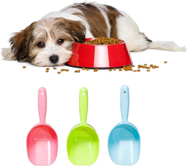 1 stk. plastikskovl til hundefoder, kattefoderskeer, skovl til kæledyrsfoder til hunde, katte, fugle og kaniner (grøn)