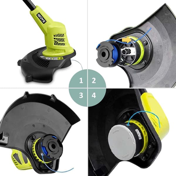 Kompatibel med Ryobi AC14RL3A spole / AC14HCA spolehette trimmerhode, inkluderer 6 trimmerspoler og 1 hette