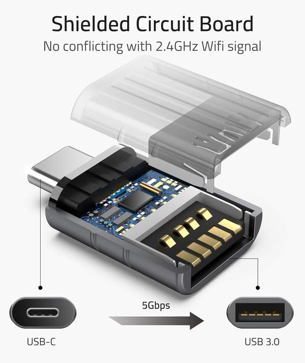 USB C - USB-sovitin (2 kpl), USB-C uros - USB3.0 naaras -sovitin, yhteensopiva