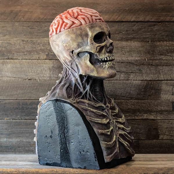 Rød 3D-kranie maske til Halloween, ideel til rollespil.