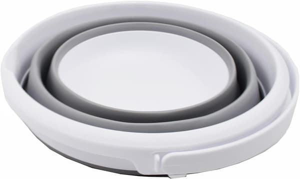 Sammenklappelig spand (hvid/grå, 5,5L - rund)
