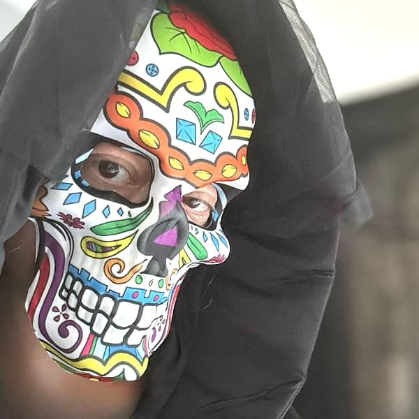 Sugar Skull Mask til Halloween (De Dødes Dag) - Kostume med blomster