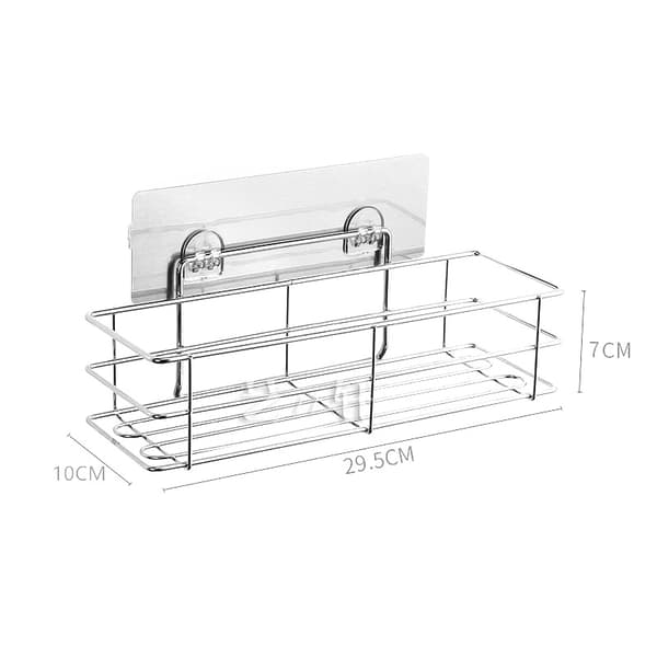 Duschkorg 2-pack Borrfri Organizer Badrumskorg med Självhäftande Silver