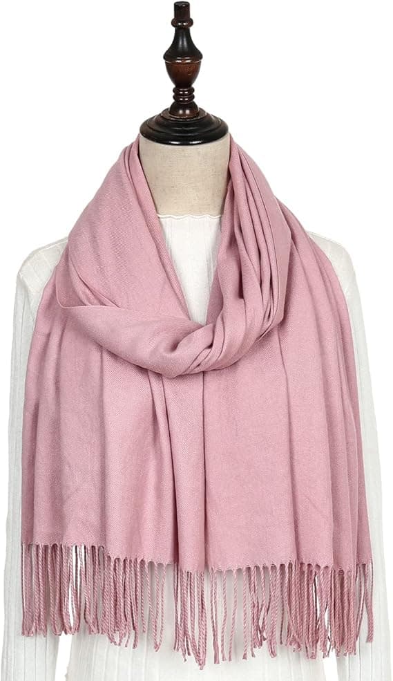 Dame Skjerf Pashmina Sjal og Wraps for Bryllup Skjerf for Kvinner Vinter-rosa pink
