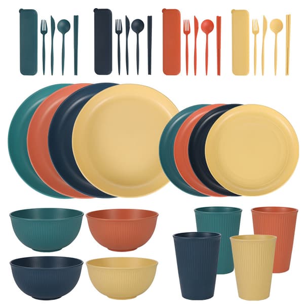 Plastservisset, 20 delar, Okrossbart, BPA-fritt