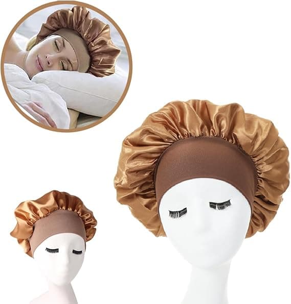 Hårhette for soving, bredt elastisk bånd satenghette silkehette dusjhette for kvinner jenter sminke hårpleie elastisk hatt