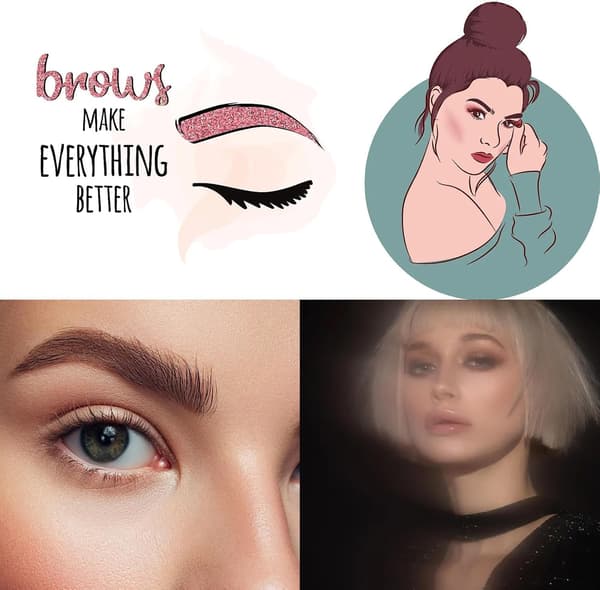 Genanvendelige øjenbrynsskabeloner til 3 minutters makeup, velegnet til kvinders makeup, tegning af bryn