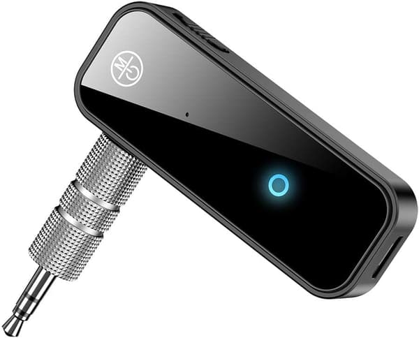 Bluetooth 5.0 3.5mm Adapter, 2-i-1 Trådløs Sender/Modtager til Audio TV, Projektorer, Computere, Hovedtelefoner, Biler