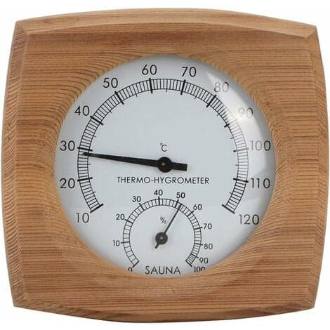 Termometer/Hygrometer, Indendørs Træ 2-i-1 til Sauna Thermo-hygrometer Termometer Hygrometer Hammam Tilbehør til Saunarum