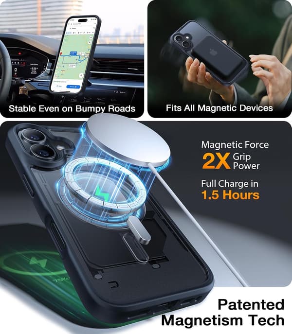Magnetisk smarttelefondeksel, støtsikkert, mørkeblått