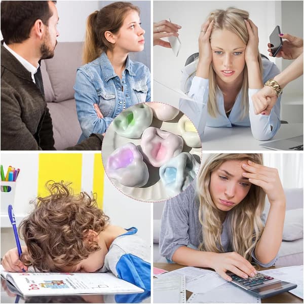 Fire stressaflastende bolde, sandbolde, antistressbolde, sensorisk legetøj, velegnet til børn og voksne