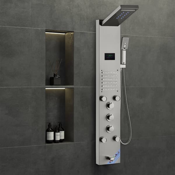 Brusepanelsystem, 6 tilstande, LED-display, rustfrit stål