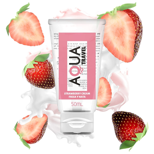 Aqua Travel - Strawberry Cream Flavor Vandbaseret glidecreme - 50 Ml