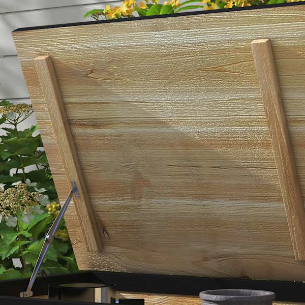 Garden Box Træ Opbevaringsboks 121L Opbevaringsboks Med Hjul, Vejrbestandig Opbevaringsboks Til Altan, Gårdhave, Naturlig