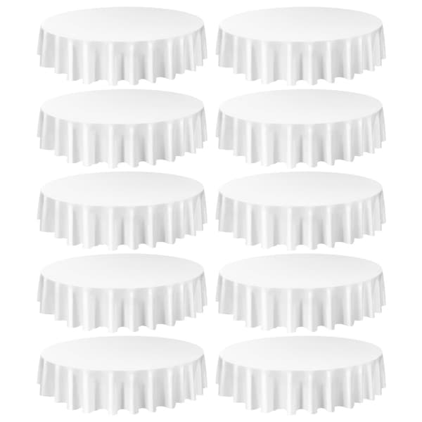 Runda dukar, 10-pack 90-tums polyester, tvättbara