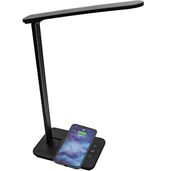 Bordlampe med QI-opladning Sort