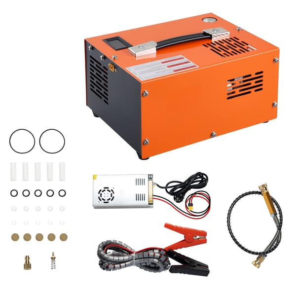 PCP luftkompressor 4500 PSI, 12V DC og 230V AC