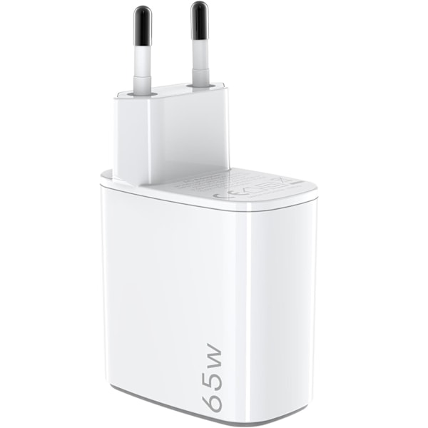 USB-oplader GaN 1 x USB-A + 2 x USB-C PD 65W