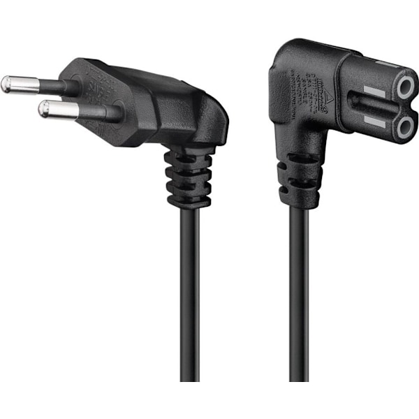 Goobay Tilslutningskabel EU stik, Vinklet, 3m - Sort