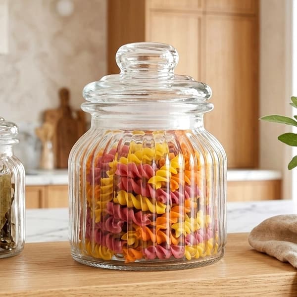 Glasbehållare med lock, 650 ml