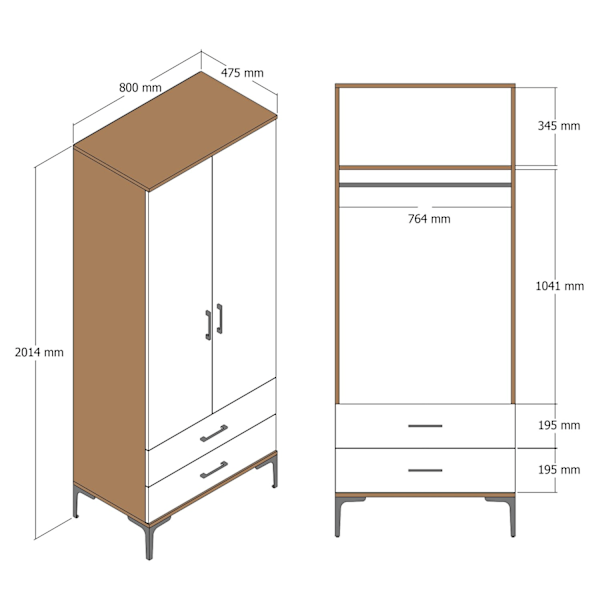 Garderobe Kumsal T - Valnød