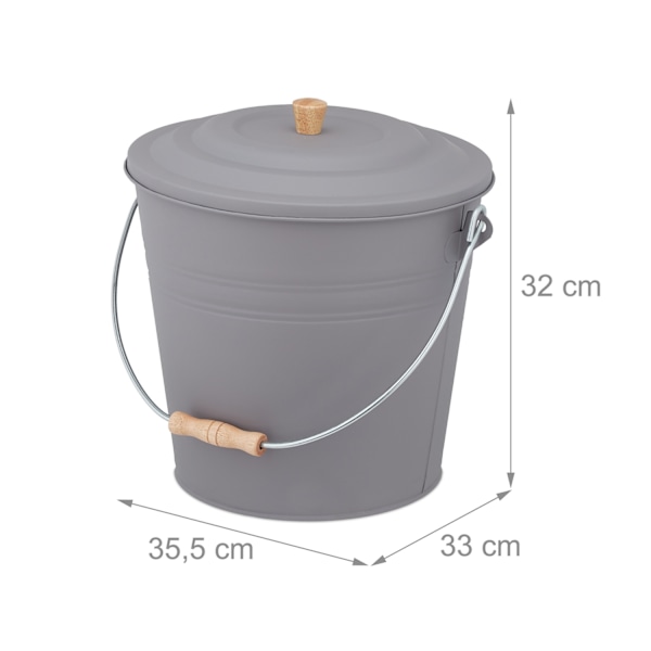 Tuhkakuppi kannella 12 l
