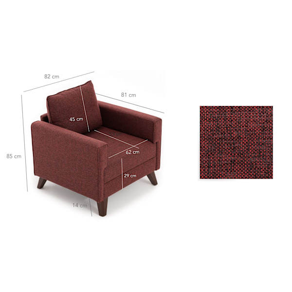 1-sædet Sofa Bella Lænestol - Claret Rød